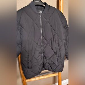 ZARA black quilted bomber jacket, Kids/Youth size 13/14 (164). Like new